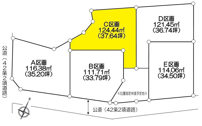 Compartment figure. Land price 24,300,000 yen, Land area 124.44 sq m