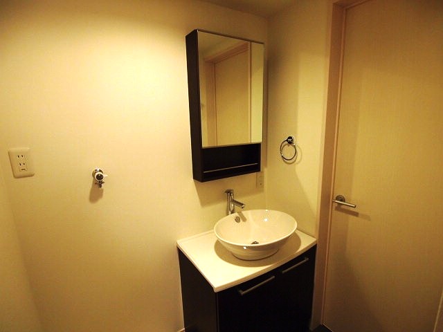 Washroom. Stylish independent wash basin