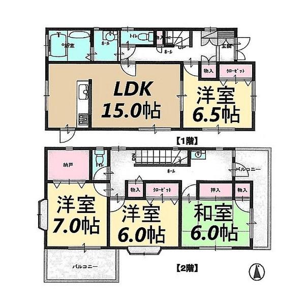 Floor plan. 23.5 million yen, 4LDK + S (storeroom), Land area 144 sq m , Building area 110.96 sq m