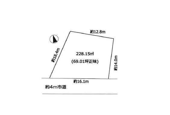 Compartment figure. Land price 15 million yen, Land area 228.15 sq m