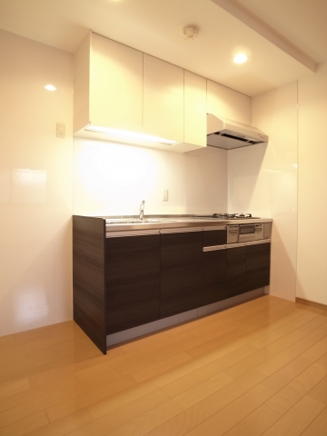 Kitchen. Two-tone color fashionable kitchen of. 