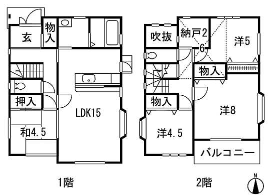 Floor plan. 36,800,000 yen, 4LDK + S (storeroom), Land area 138.18 sq m , Building area 98.53 sq m floor plan