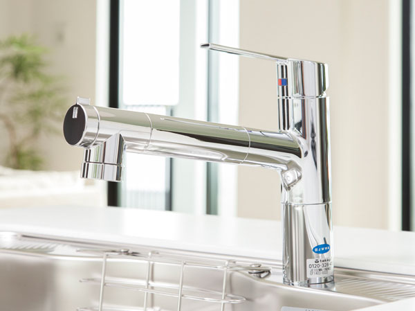 Kitchen.  [Water purifier integrated shower faucet] Built-in faucet shower the water purifier, Hose can be done comfortably to every nook and corner is also cleaning sink so extend freely.