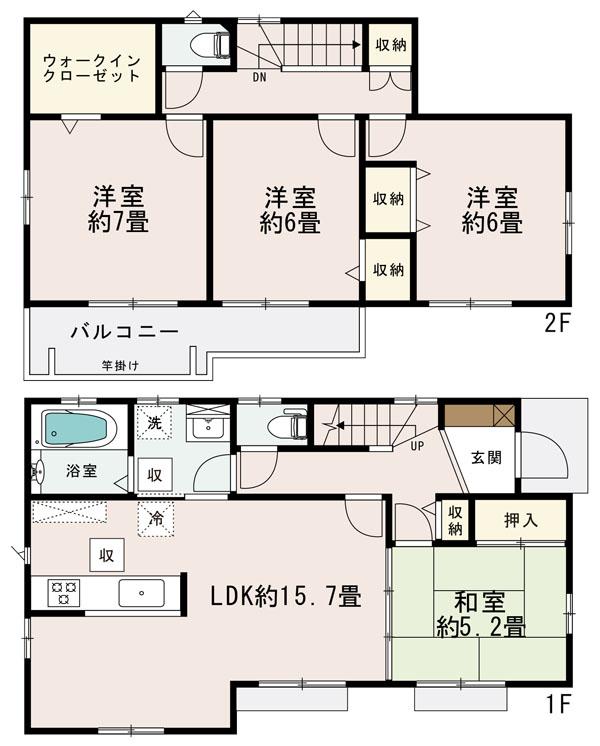 Floor plan. (Building 2), Price 25.6 million yen, 4LDK, Land area 150.44 sq m , Building area 100.61 sq m