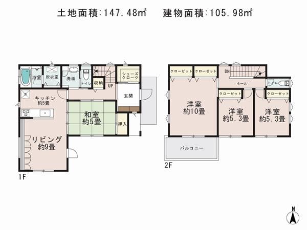 Floor plan. 26,800,000 yen, 4LDK, Land area 147.48 sq m , Priority to the present situation is if it is different from the building area 105.98 sq m drawings