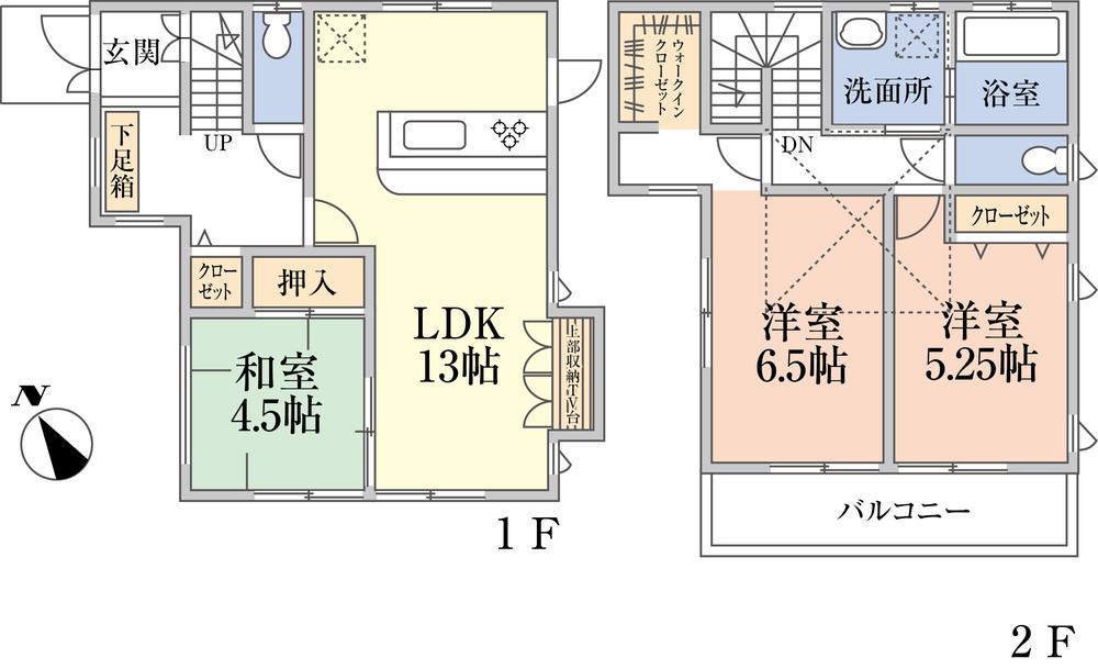 Floor plan. 23.8 million yen, 3LDK + S (storeroom), Land area 151.43 sq m , Building area 80.31 sq m 3SLDK + attic storage (4.5 Pledge)
