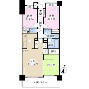 Floor plan. 3LDK, Price 21.3 million yen, Occupied area 71.14 sq m , Balcony area 11.42 sq m