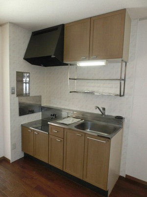 Kitchen. Two-burner gas stove can be installed