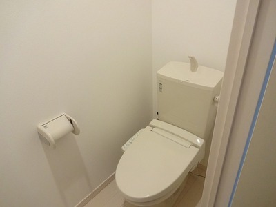 Toilet. Toilet is equipped with Washlet.