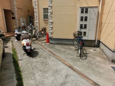 Other common areas. Bicycle parking lot of shared space