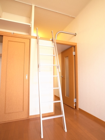 Living and room. Easy-to-use ladder because of the angle.