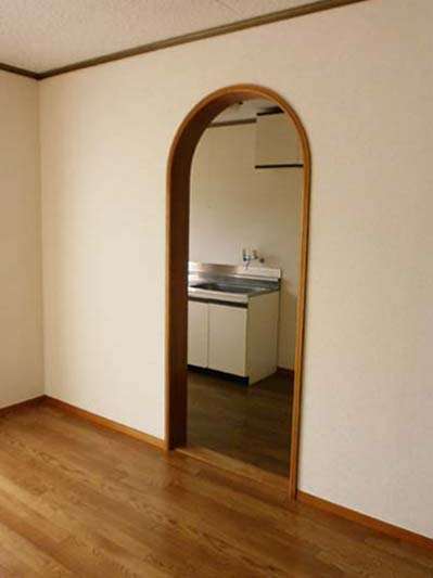 Other room space. The entrance of the kitchen, Stylish arched