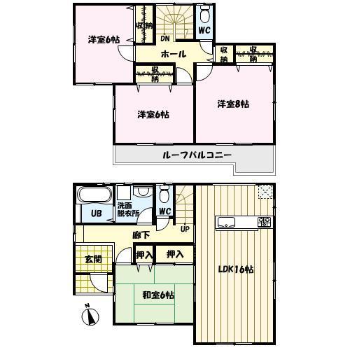 Floor plan. Libreville is the Garden Hamano Building 2 local photo. Is widely good per yang south garden part. Once please visit.