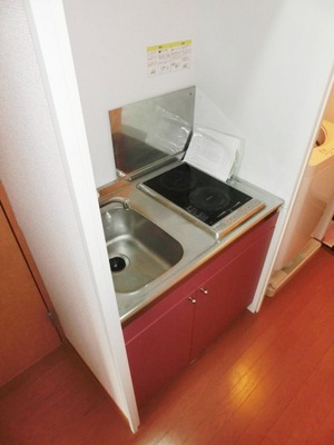 Kitchen. Two-burner stove is installed base.