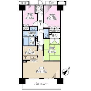 Floor plan. 3LDK, Price 27,800,000 yen, Occupied area 72.28 sq m , Balcony area 10.98 sq m