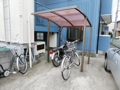 Parking lot. Bicycle parking space.