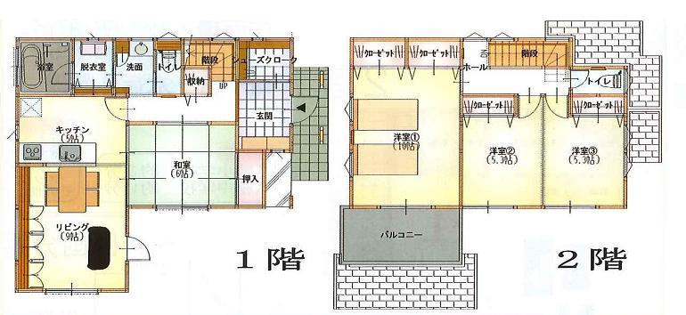 Floor plan. 26,800,000 yen, 4LDK, Land area 147.48 sq m , Building area 105.98 sq m