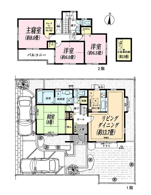 Floor plan. 21,800,000 yen, 4LDK, Land area 177.19 sq m , Building area 111.78 sq m