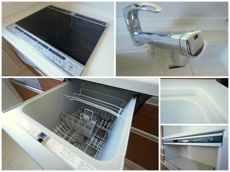 Same specifications photo (kitchen).  ■ IH, Dishwasher, Water purifier all standard ■ Artificial marble sink Ya, Happy cupboard with a vapor discharge unit