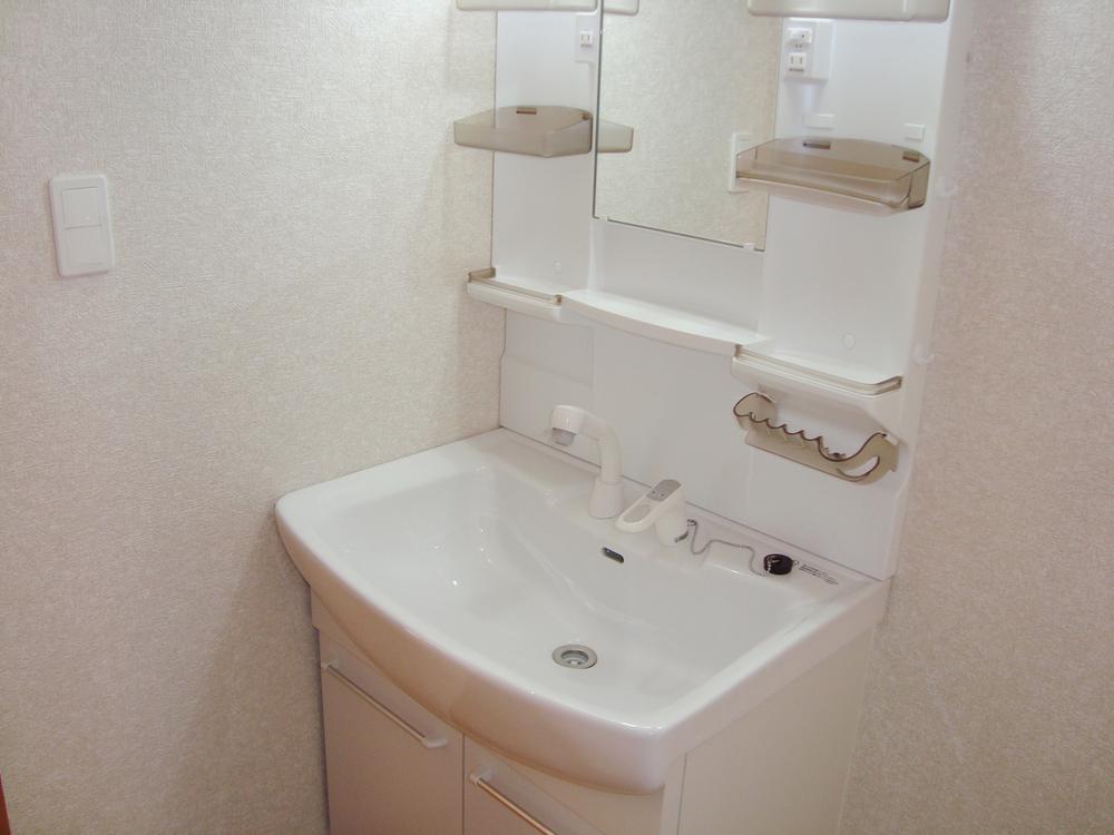 Wash basin, toilet. Large wash basin with hand shower