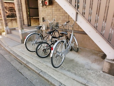 Parking lot. Bicycle parking space