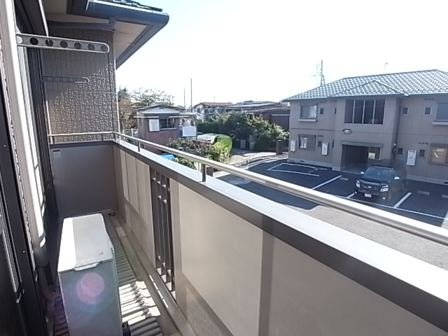 Balcony. Sunny, Wide veranda