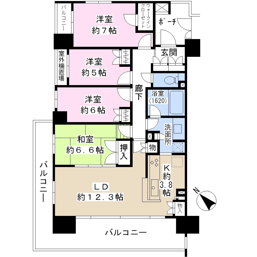 Floor plan. 4LDK, Price 30,800,000 yen, Occupied area 92.64 sq m , Balcony area 28.36 sq m