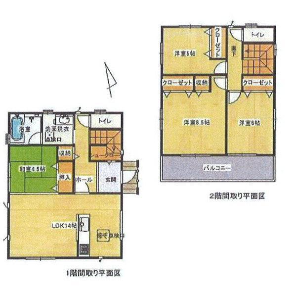 Floor plan. 20.8 million yen, 4LDK, Land area 145.08 sq m , Building area 98.54 sq m