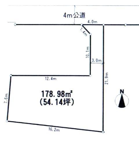 Compartment figure. Land price 12.5 million yen, Land area 178.98 sq m