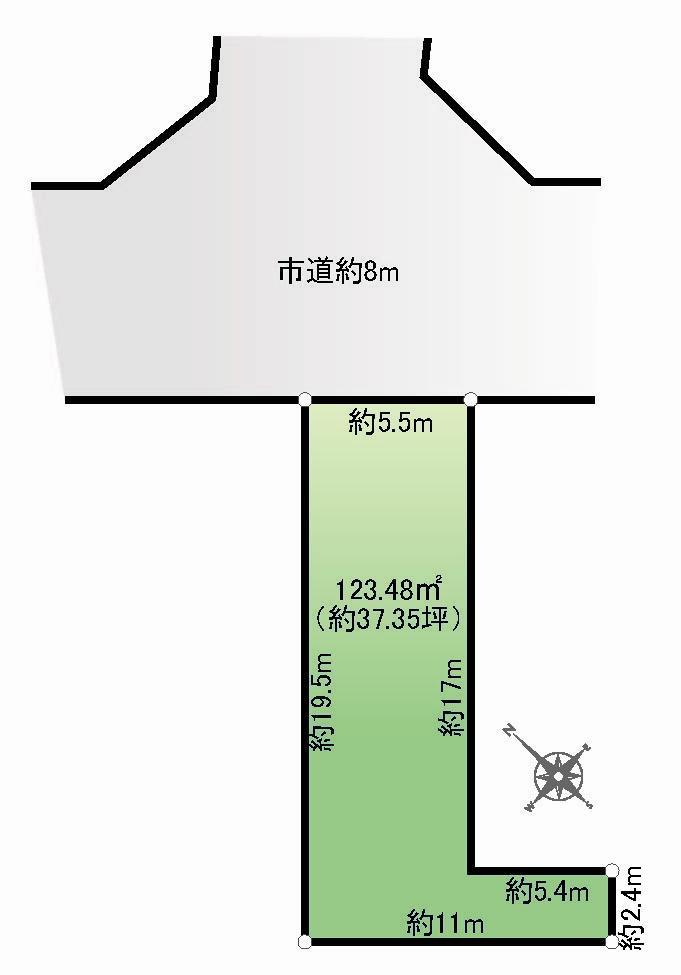 Compartment figure. Land price 31.5 million yen, Land area 123.48 sq m
