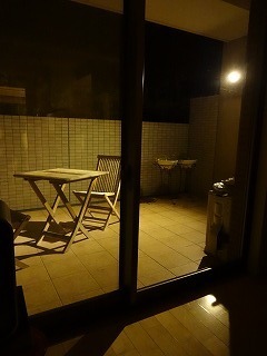 Balcony. Lighting on the terrace with depth, With slop sink