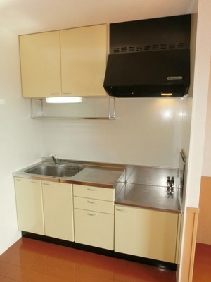 Kitchen. Two-burner gas stove can be installed kitchen