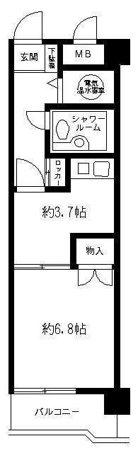 Floor plan. 1LDK, Price 5.5 million yen, Occupied area 31.46 sq m , Balcony area 3.93 sq m