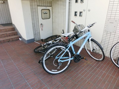 Parking lot. Bicycle parking space