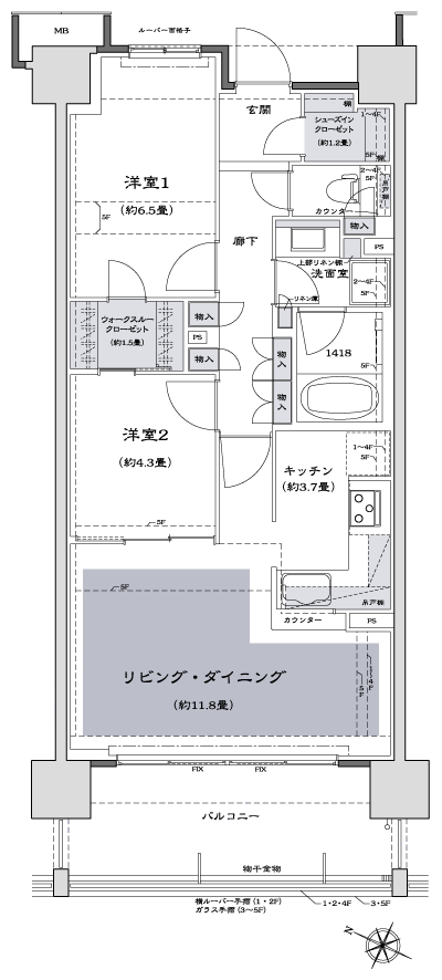 Floor: 2LDK + WTC + SIC, the occupied area: 63.21 sq m, Price: 25,180,000 yen, now on sale