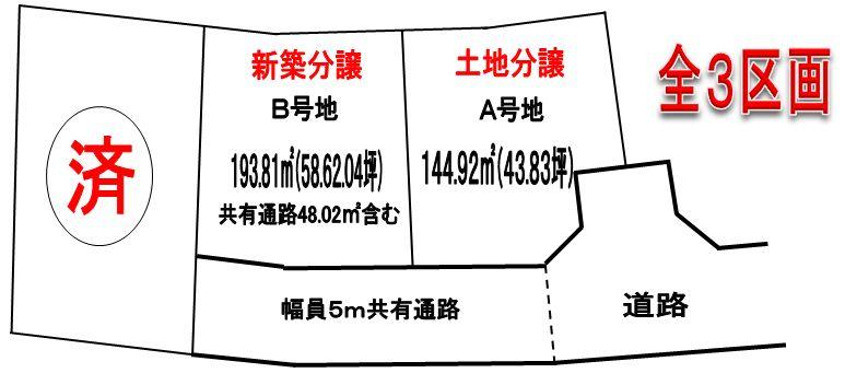 Compartment figure. Land price 4.8 million yen, Land area 195.43 sq m