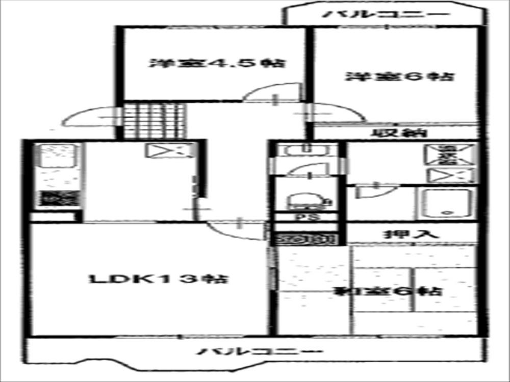 Floor plan. 3LDK, Price 9.8 million yen, Occupied area 67.25 sq m , Balcony area 8.92 sq m