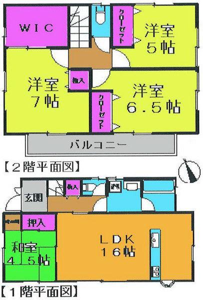 Floor plan. 14.8 million yen, 4LDK, Land area 127.28 sq m , Building area 96.66 sq m