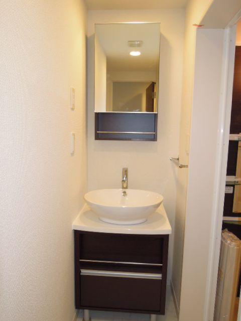 Washroom. Stylish independent washbasin no other.