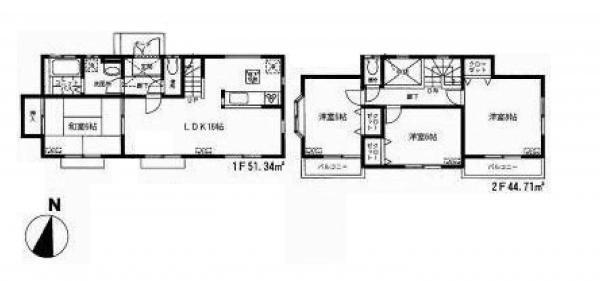Floor plan. 31,800,000 yen, 4LDK, Land area 115.89 sq m , Building area 96.05 sq m