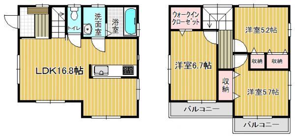 Floor plan. 19,800,000 yen, 3LDK, Land area 80.74 sq m , Building area 80.32 sq m