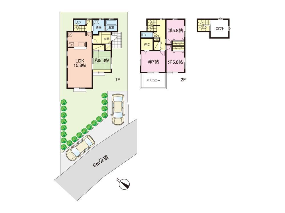 Floor plan. South road ・ Day good (floor plan)