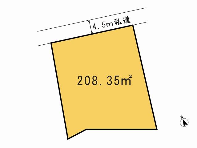 Compartment figure. Land price 17.8 million yen, Land area 208.35 sq m compartment view