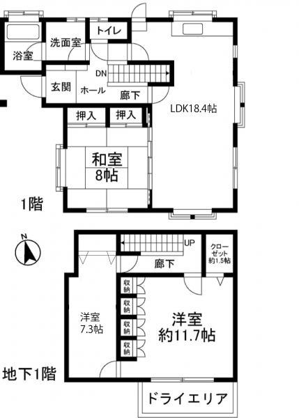 Floor plan. 22,800,000 yen, 3LDK, Land area 145.58 sq m , Building area 112.61 sq m