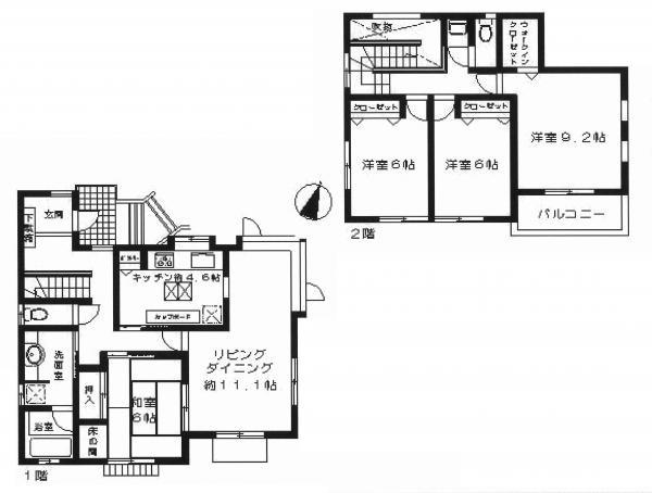 Floor plan. 19,800,000 yen, 4LDK, Land area 158.67 sq m , Building area 111.93 sq m