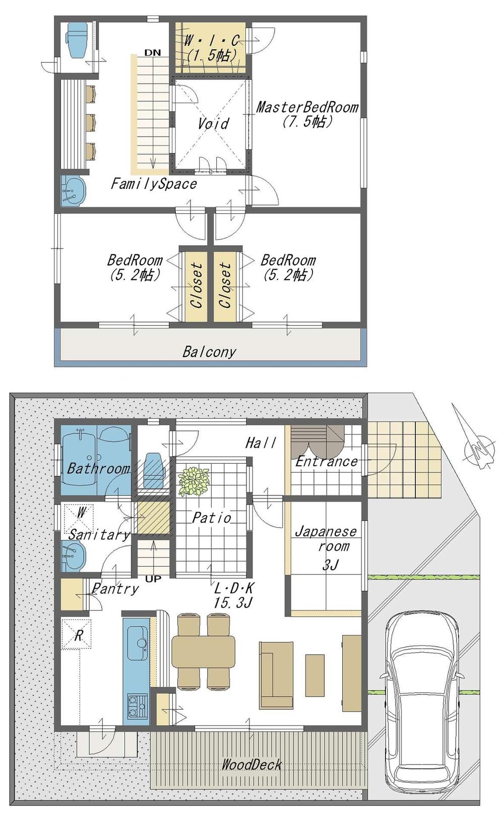 Floor plan. (A Building), Price 42,800,000 yen, 3LDK+S, Land area 106.84 sq m , Building area 97.7 sq m