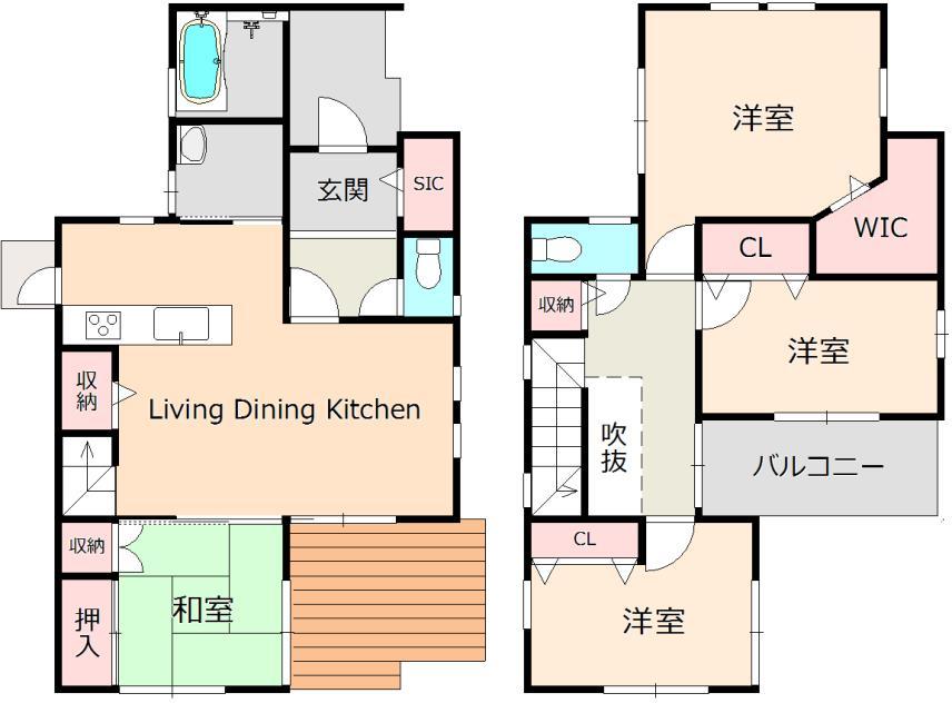 Floor plan. 40,900,000 yen, 4LDK, Land area 116.02 sq m , A building area of ​​99.36 sq m terrace 4LDK