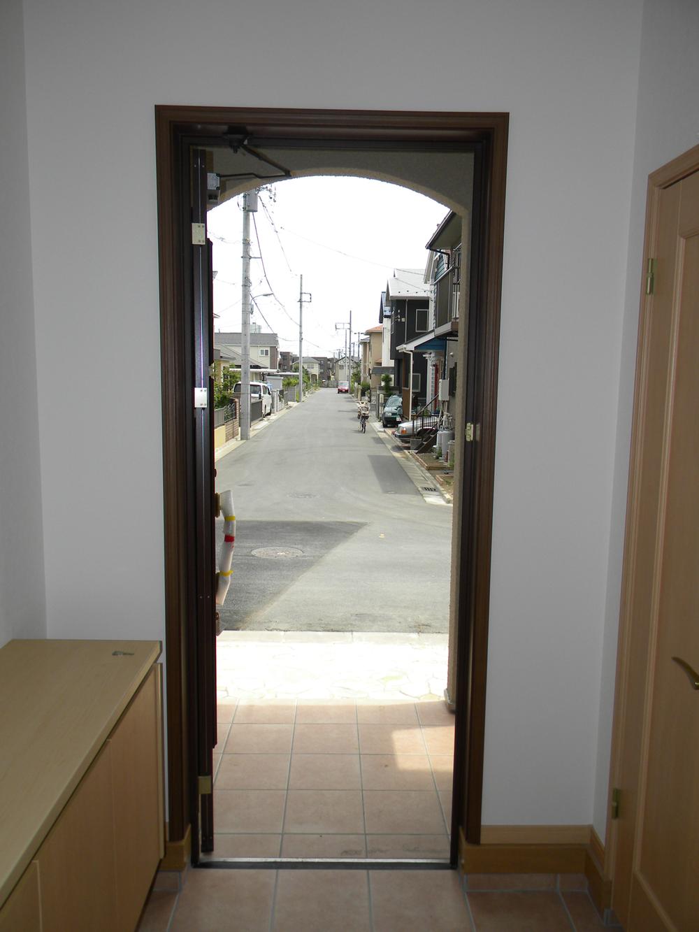 Entrance. Out of the Building D entrance