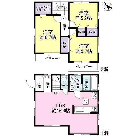 Floor plan. 19,800,000 yen, 3LDK, Land area 80.74 sq m , Building area 80.32 sq m