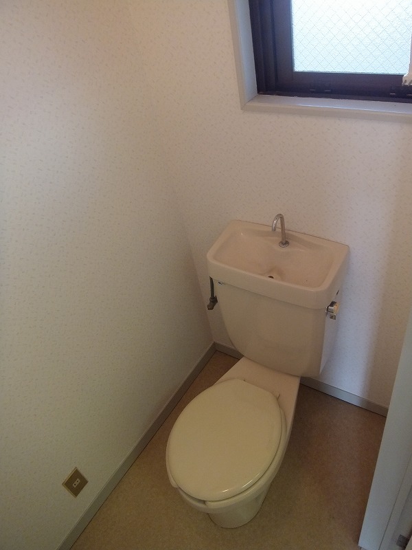 Toilet. Also it comes with a window in the toilet